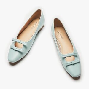 C. Paravano light blue double bow ballet flats